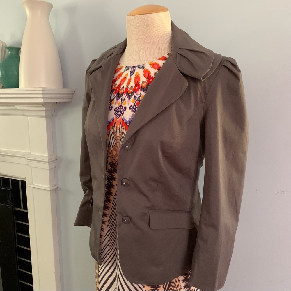 LOFT peplum blazer w/ portrait collar taupe jacket